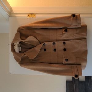 Wool blend camel peacoat